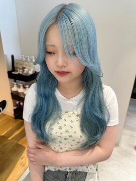 ノラ ウメダ(NORA UMEDA) 【chiaki】pail blueハイトーンケアブリーチ髪質改善