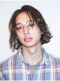 メンズボブメンズミディアムパーマニュアンスパーマルーズパーマ