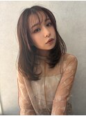ロングレイヤー/30代/マロンベージュ/ナチュラルベージュ