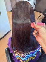 アキ美容室 レッド系カラー 髪質改善