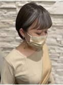 【Cheri×style】バングカラーグレー