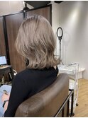 ホワイトベージュ ハイライト インナーカラー デザインカラー