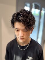 アシャドットオム(asha.HOMME)&nbsp;アップバング×パーマスタイル