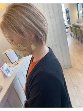 エヌプラス(N+) くびれヘアアプリコットオレンジ夏ハイライトカラー