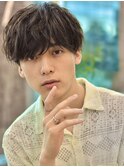 ニュアンスパーマアッシュブラックウルフ波巻きスパイラル渋谷