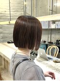 グレージュオリーブカラーブラウン透明感カラーボブミニボブ艶髪