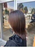 20代30代40代シアーピンク透明感くびれボブ外ハネ乾かすだけ