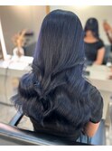 縮毛矯正.レイヤーカット.ブルーブラック.髪質改善. ヘアカラー