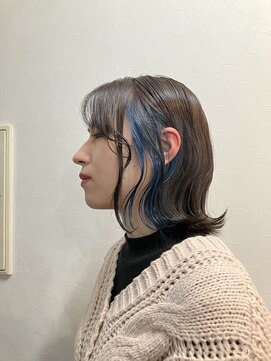 アリ 葛西店(ALi) 似合わせカット イヤリングカラー ブルー|葛西髪質改善|葛西