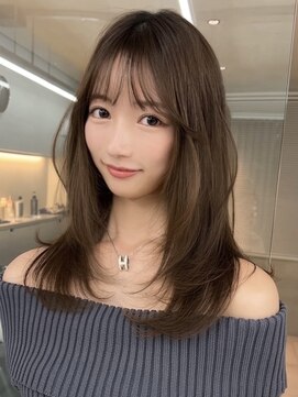 サイン 表参道(SIGN) 韓国ヘアーハッシュカットレイヤーカットグレージュブリーチ無し