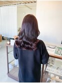 ボルドーブラウン×ゆるウェーブミディ＿147