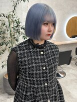 アロ 大阪梅田(alo)&nbsp;【momoa】ボブ×ブルーカラー《ブリーチ/大阪梅田/ボブ》