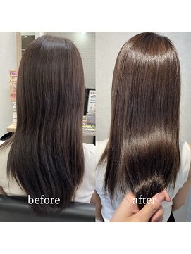 エルプラスヘアー(L+hair) 30代40代大人可愛い髪質改善カラーオリーブグレージュロング