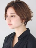 耳掛け　前下がり　ショートボブ　手入れ簡単　30代　40代　50代
