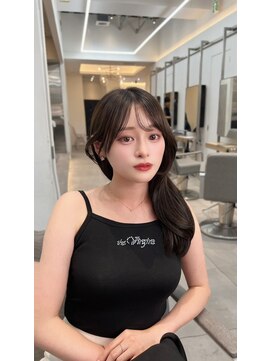 ノク 渋谷(nok) 綺麗めくびれ_前髪マチルダボブピンクベージュ