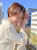 30代40代50代/丸みショート/クビレ/前髪あり/ブラウン/表参道