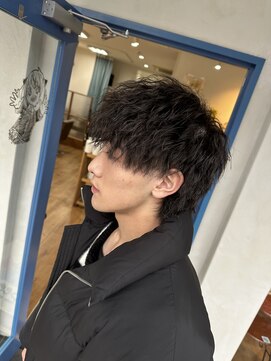 ディープ(Deep) メンズカット ツイストスパイラルパーマ ウルフカット 黒髪