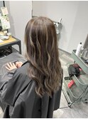 筋感しっかりコントラストハイライト/グレージュ/ロング髪質改善