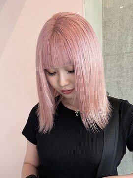 ソル ジングウマエ(SOL JINGUMAE) ダブルカラーピンクベージュピンクブラウンカラーレイヤーカット