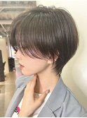 30代40代50代耳かけショート前髪なしハンサムショートカット9619