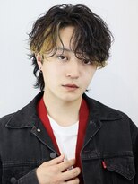 波巻きパーマメンズツイストスパイラルパーマセンターパート