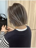 バレイヤージュ　ボブ　切りっぱなし　レイヤーカット