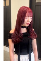 ジラソル(girasol)&nbsp;ワインレッド/ケアブリーチ/レイヤーカット/韓国風巻き