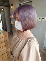 ピンク バイ アンジェリカ 瓢箪山店(PINQ by ANGELICA) #PINQ #ぷつっとボブ #ミニボブ #ラベンダー