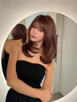 シルキーベージュ前髪黒髪ボブルフネビージュ小顔ワンレン