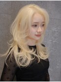 ブリーチ抜きっぱなし大人ロングレイヤーハッシュカット