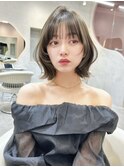 ♪顔周り レイヤー ウルフ 縮毛矯正 韓国ボブ