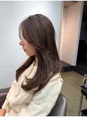 レイヤー/ミディアム・ロング/20代/顔周り/ブラウンベージュ