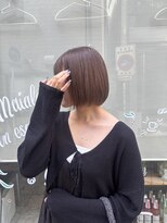 ヘアカロン 熊本本店(Hair CALON)&nbsp;ミルクティーベージュブラウンボブカット初カラー
