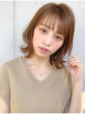 ミディアムレイヤー、外ハネボブ、グレージュ、脱白髪染め☆
