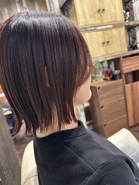 ヘアー クリエイト カルバリ(HAIR CREATE Calbari) テラコッタブラウン　ボブ