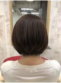 秋感丸みショートボブ