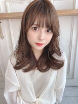 韓国っぽセミディ（前髪大人かわいいココアブラウン）