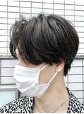 ニュアンスパーマツーブロックメンズマッシュパーマメンズカット