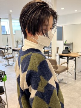 キノ(kino) ハンサムショート丸みくびれコントラストハイライトグレージュ