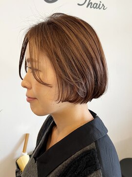 レポヘアー(Repos hair) 大人ガーリー チョコレート プリカール 小顔 丸みショートボブ