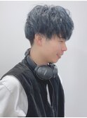 【松戸 岩口】ネイビーブルーカラーマッシュショート