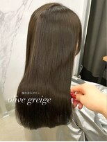 大人可愛い艶カラー＊オリーブグレージュ/ブリーチ無しカラー