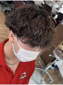 波巻きスパイラルパーマツイストスパイラルパーマ緩めマッシュ