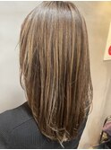 【脱白髪染めハイライト】白髪率40～50％　サンドベージュ