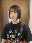 ミニボブブラウンカラー顔回り似合わせカット