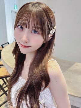 アルバム 池袋(ALBUM) グレージュ前髪カット暗めカラー韓国ヘア顔周りレイヤー_F21007