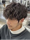 渋谷シャドウパーマメンズカットラウンドマッシュウルフカット