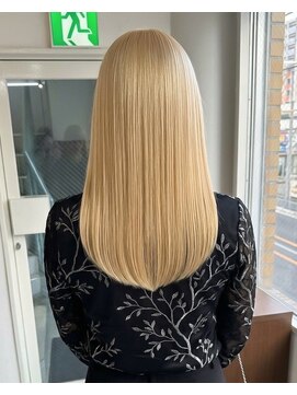 零秒女髪 千里丘店 艶感溢れる上品ロングストレートヘアカラー髪質改善艶髪