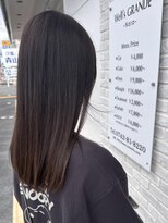 ウェルズ グランデ 奈良店(Well's GRANDE)&nbsp;艶感ダークブラウンのストレートロング