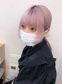 ba41ニュアンスカラーオン眉ポニーミルクティーピンクベージュ